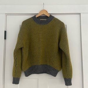 Chiaramente Italian Wool Blend Ribbed Striped Sweater